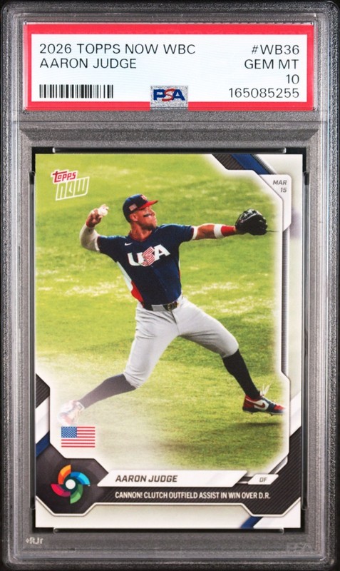 2026 Topps Now World Baseball Classic WB36 Aaron Judge USA Graded Psa 10