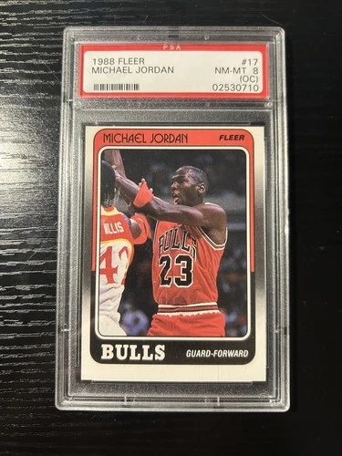 1988-89 Fleer #17 Michael Jordan PSA 8 (OC) Graded Basketball Card NBA Bulls