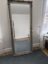 Stunning Very Large Leaner Mirror Antique Silver 191 X 81 cm Collect Derby