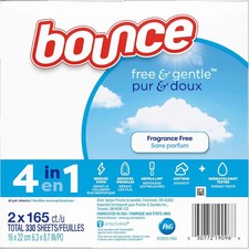Bounce Free and Gentle Dryer Sheets Unscented Fabric Softener 330 Count