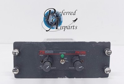 Used PS Engineering Aircraft Panel Mount Intercom p/n PM1000