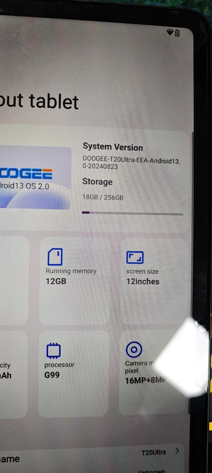 DOOGEE T20Ultra 12in 32GB+256GB Tablet 10800mAh Android 13 4G LTE&5G WiFi Tablet - Image 2 of 4