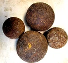ANTIQUE CIVIL WAR CANNON BALLS, 4 TOTAL 3 TO 4 INCHES