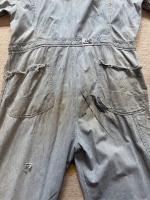 VTG 1940s-50s Lee Union Alls Union Made Hickory Stripe Coveralls