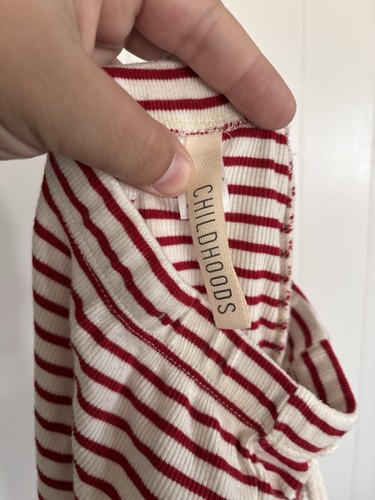 Childhoods Clothing Rib Knit Bamboo Pants Holiday Red Stripe Kids Size 5T - Picture 5 of 7