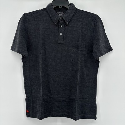 UNTUCKit Madiran Polo Shirt Men's Medium Charcoal Short Sleeve Cotton Blend