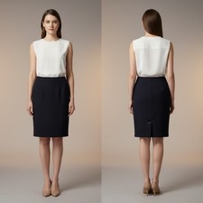 Charter Club 6 Wool Blend Black Pencil Skirt Above Knee