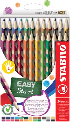 24 STABILO Dreikant-Buntstifte EASYcolors R, 24er Kartonetui
