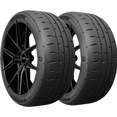(QTY 2) 245/40R18 Bridgestone Potenza RE71RS 97W XL Black Wall Tires