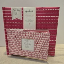 Hallmark Our Baby Girl Album Set 2 Photo Memory Books Pink