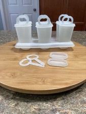 Vtg. TUPPERWARE Frozen Popsicle Molds Complete Set of 6 with extras