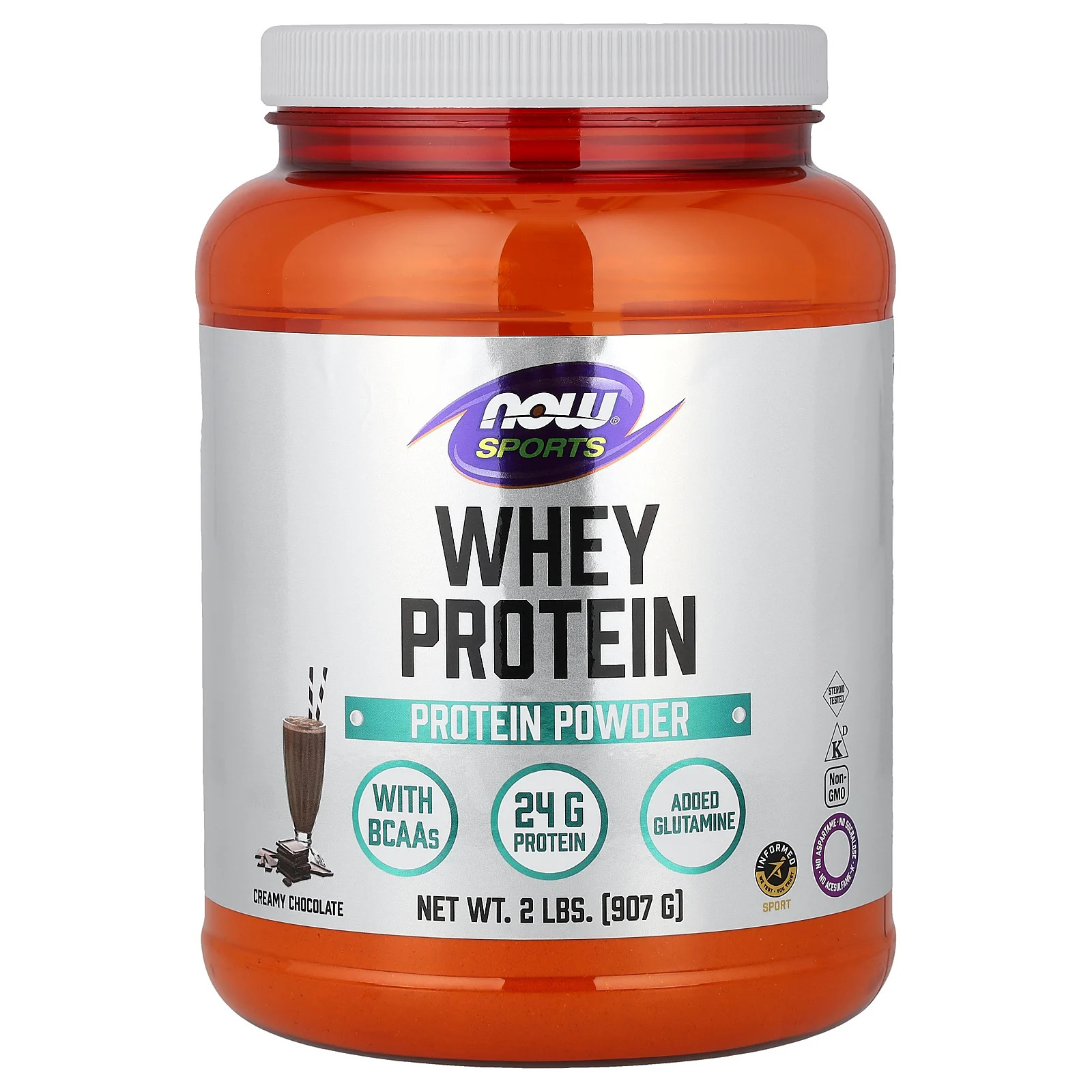 Sports Whey Protein Powder Creamy Chocolate 2 lbs 907 g 7890₽