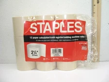 Staples 9 ct Paper Calculator/Cash Register/Adding Machine Rolls. 2-1/4", (57)mm