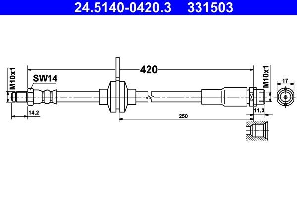 ATE Bremsschlauch 24.5140-0420.3 FüR Ford-image