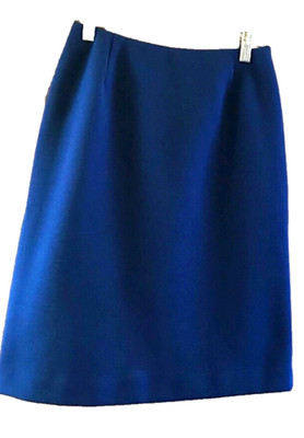 St Michael Vintage Gr.12 Rock (W24) L22in gefüttert Seitenreißverschluss knielang blau