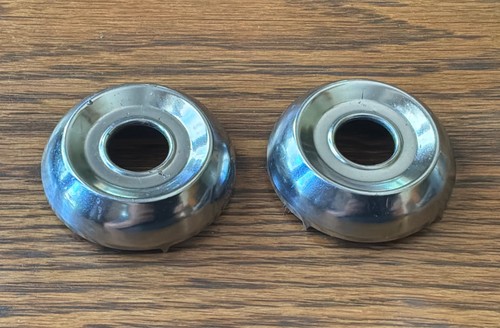 1950s Desoto HANDLE ESCUTCHEONS vtg MOPAR interior trim-