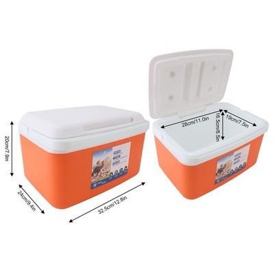 Orange 8L Insulated Portable Cooler Efficient Warm Cold Insulation Portable Hard
