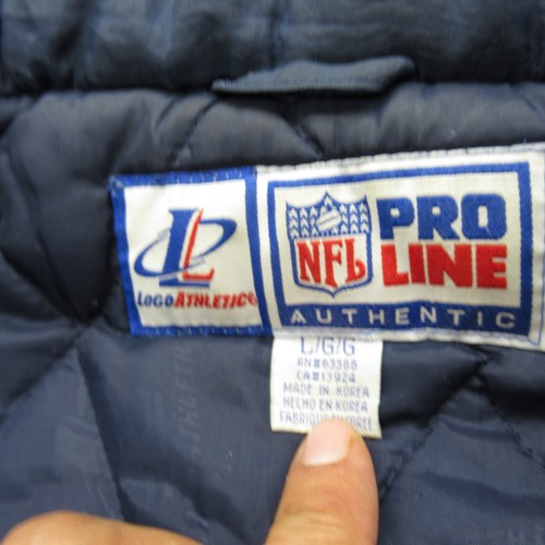 Vintage Denver Broncos Jacket Men Large Blue Puff Logo Athletic NFL Pro Line 90s - Picture 9 of 17