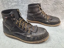 Danner Boots Mens 10.5 Black Leather 6" Bull Run Moc Toe USA Made Work 15568