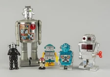 SIX ROBOT TOYS MADE IN HONG KONG
