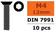 GForce - Countersunk head screws 4x12mm 10pcs steel