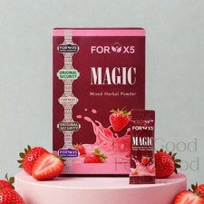 FOR X5 Magic Milk Strawberry FORX5 Herbal Drink Mix Powder ORIGINAL 30 Sachets