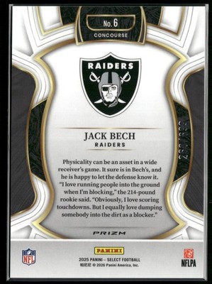 2025 Panini Select #6 Jack Bech Purple Prizm Shock #/699 | eBay