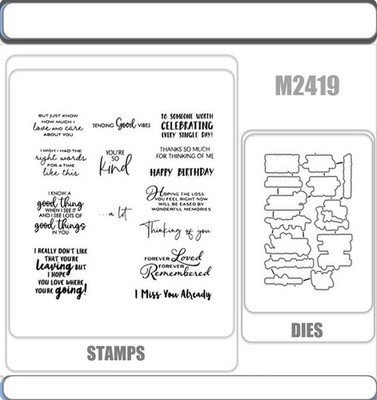 THE RIGHT WORDS Stamp and Metal Cutting Dies for DIY Handmade Cards Scrapbook