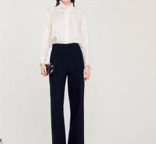 Sandro women SILK SHIRT WITH GATHERED COLLAR size 3