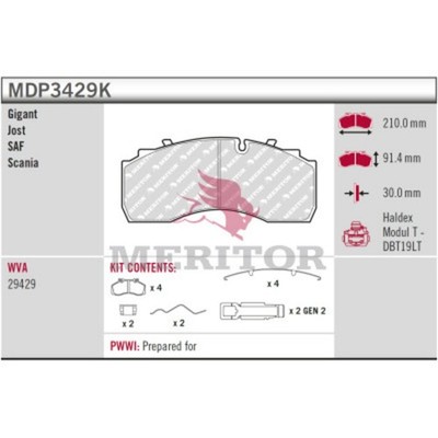 Bremsbelagsatz MERITOR MDP3429K