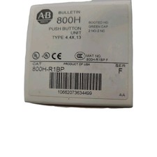 A-B 800H push button unit, type 4,4X,13  Booted HD GREEN cap 2 no-2nc 800T-R1BP