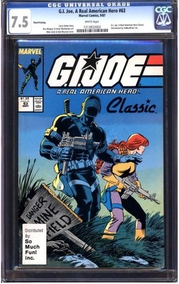 GI Joe A Real American Hero #63 So Much Fun 3rd Print Variant CGC 7.5 RARE