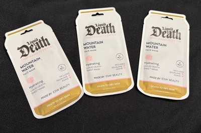 Lot Of 3 Esw Beauty Mountain Water Hydrating Liquid Death Face Masks New