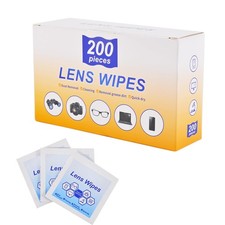 200 Count Lens Wipes for Eyeglasses, 1 Pack of 200 , White