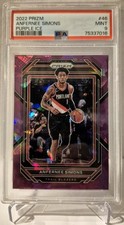 Anfernee Simons 2022-23 Panini Prizm #46 /149 Purple Ice Prizm - Trail Blazers