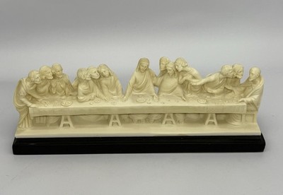 Vintage The Last Supper Figurine Sculpture By A. Santini 13  x 5  x 3.5 