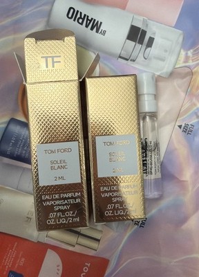 2 X Tom Ford Soleil Blanc Eau de Parfum Sample Spray 0.07oz/2ml NEW in Box