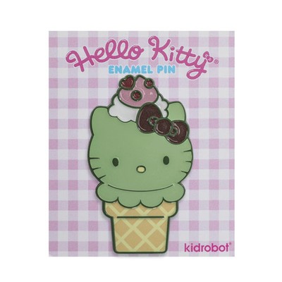 SDCC 2025 Kidrobot Hello Kitty Ice Cream Pin GID Matcha RARE Edition Comic OOP