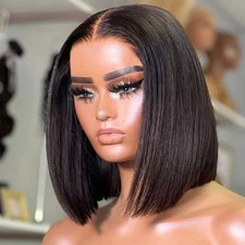 Straight 6x4 Wear And Go Glueless Bob Wig Human Hair Brazilian Hair HD Lace Wig