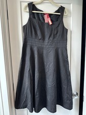 Target Merona Ebony Black Sleeveless Dress Square Neckline Belted Waist 2009