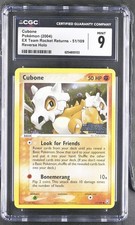 CGC 9 MINT Cubone 51/109 EX Team Rocket Returns Reverse Holo Stamped Pokemon on eBay