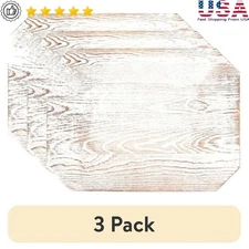 Whitewash Wood Plaque 3 Pack Large Cutout Craft Sign Rustic Decor 12x16 Inch New