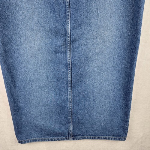 Duo Maternity Skirt M Maxi Adjustable Denim Jean Long Straight Slit Pockets - Picture 4 of 8