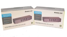 Lot of 2 IOGEAR 4 Port VGA KVM Switch w/ 4 VGA Cables GCS1724, No Power Adapter