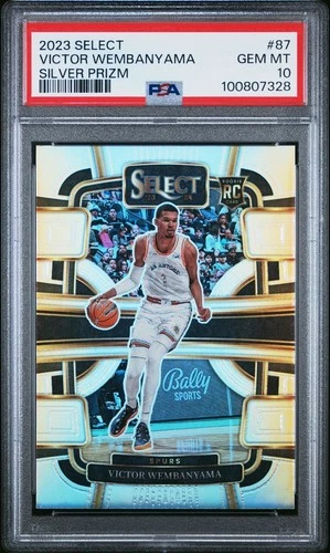 2023 Panini Select Victor Wembanyama #87 PSA 10 Rookie Silver Prizm RC Spurs