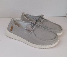 Hey Dude Wendy Canvas Women's Casual Slip On Shoes Size 6 Chambray Light Grey