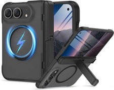 VEGO for iPhone Duo Case Built-in Screen Protector Hidden Stand, Black