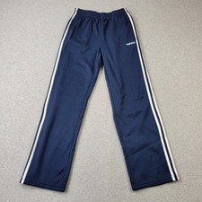 Adidas Track Pants Boys 14/16 Blue Logo Graphic Activewear