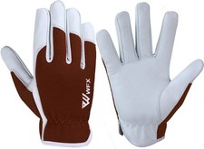 Leather Gardening Gloves for Men & Women Safety Working Heavy Duty Driver Gloves