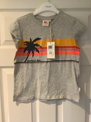 Ao 76 American Outfitters Jungen T-Shirt grau mit Logo 10 Jahre